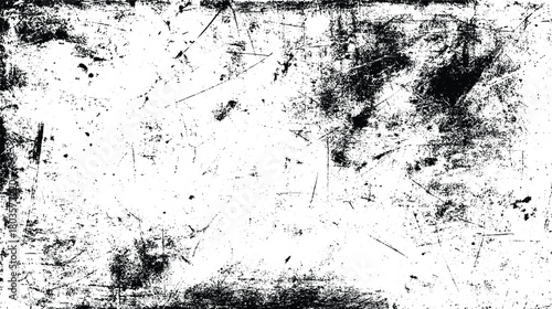 Grungy distressed texture overlay with scratches and dust. black and white isolated on white background, Vector, illustration