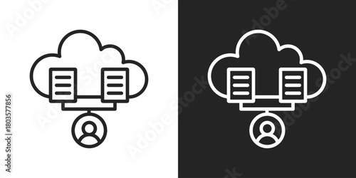 Virtualization Icon In Black And White Outline Style