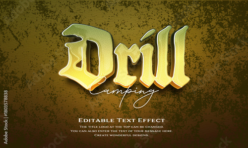 [Editable Text Effect Logo] ”Wild Drill Logo” The title logo style is a  glossy logo on a textured background.