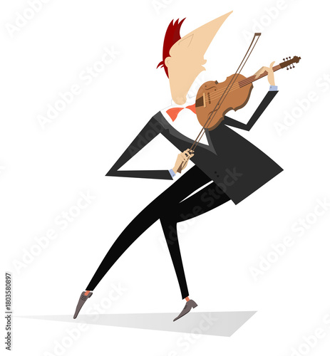 violinist playing violin, cartoon style, white background clip art preview