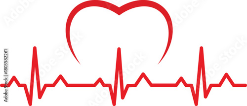 Heartbeat ekg line with a tooth symbol