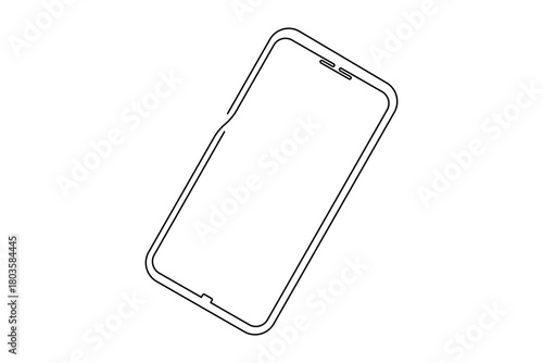 Smart Mobile phone continuous one line drawing illustration outline vector