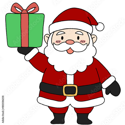 santa claus with gift box