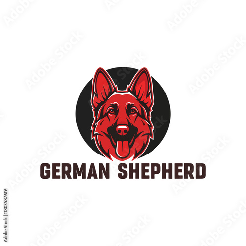 Loyal German Shepherd mascot logo design with fierce dog expression
