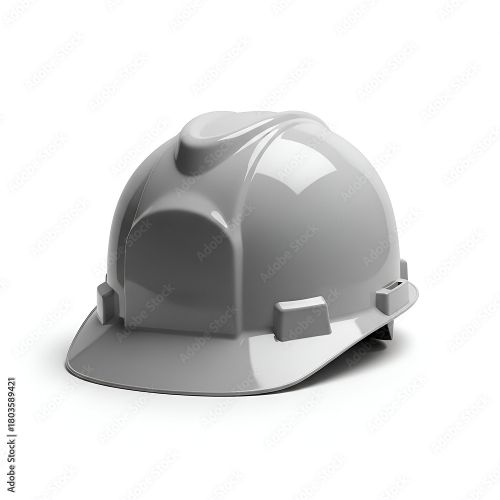Fototapeta premium White Hard Hat Safety Helmet On White Background construction