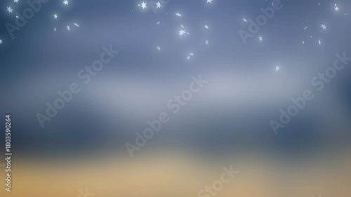 キラキラ光回転しながら降る雪の結晶　冬・クリスマス・天気の背景