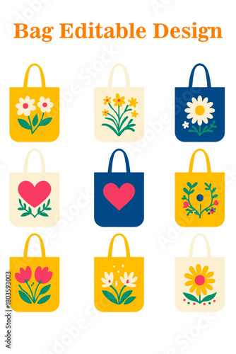 Eco-Friendly Jute & Cotton Bag Design Handcrafted Tote Illustration