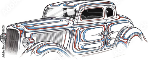Classic car illustration artistic vector graphics
