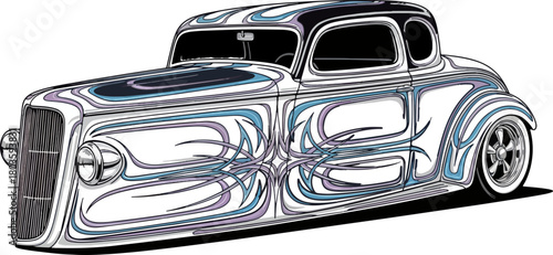 Classic car illustration abstract design modern graphic