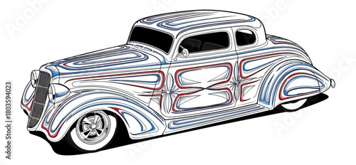 Classic car illustration vector design automobile transportation