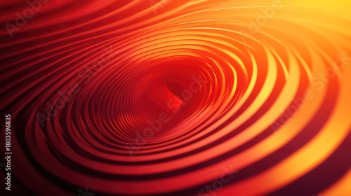 Fototapeta Naklejka Na Ścianę i Meble -  Abstract spiral tunnel vortex with radiating orange red colors