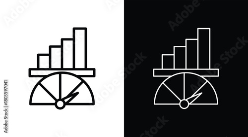 benchmark Two-tone version in black and white background