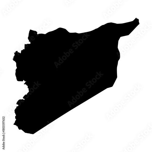 Syria silhouette map. Syria map vector. Syria map on white background