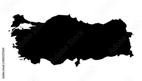 Turkey silhouette map. Turkey map vector. Turkey map on white background