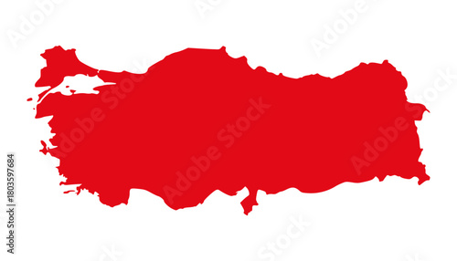 Turkey red map. Turkey map vector. Turkey map on white background