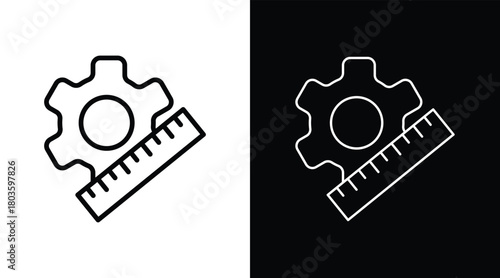 calibration Two-tone version in black and white background