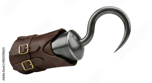 Pirate Hook Hand with Leather Cuff prosthetic metal hook