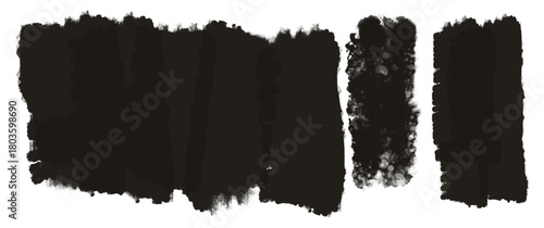 black and white ink splashes, Linocut stamp texture collection. Grunge urban backgrounds set. Rough black ink roller textures. Hand drawn set of black ink splashes, black and white paint splashes