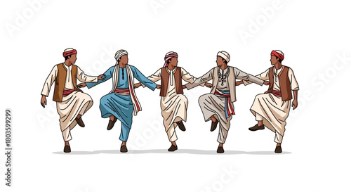 Traditional Dance of Men Celebrating Culture and Unity in a Circle Formation
