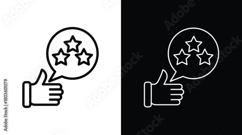 rating Two-tone version in black and white background