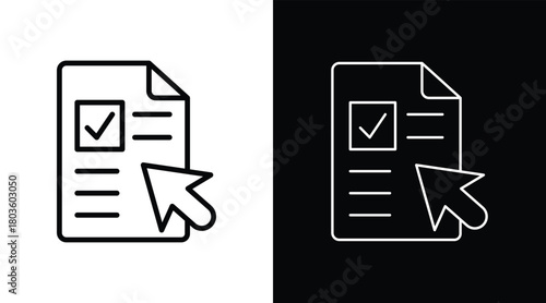 survey Two-tone version in black and white background