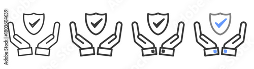 The Ultimate trust Styles with Variations Line of icon set vector illustration