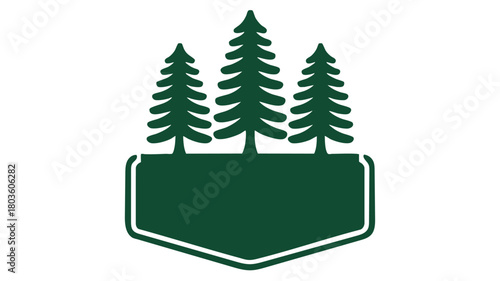 Forest trees and blank badge logo