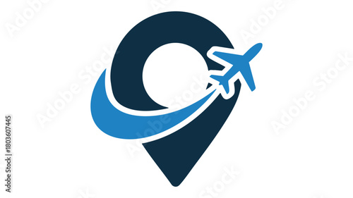 Global travel location pin icon