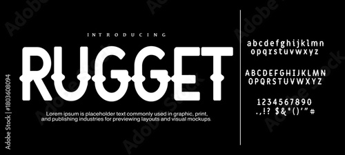 Rugget Font. Old clean western alphabet letters font