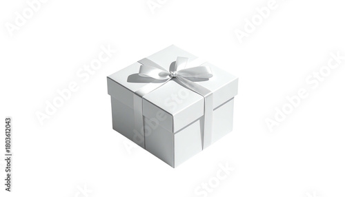 Wallpaper Mural Glossy white box with satin bow. Simple, clean presentation Torontodigital.ca