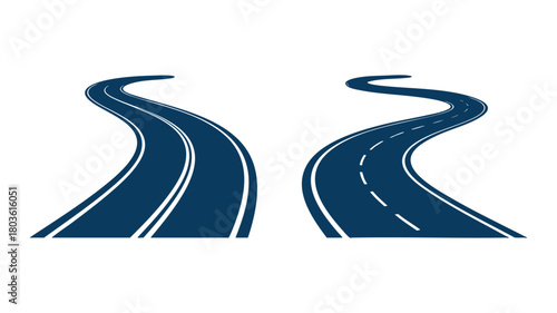 Winding road graphic elements