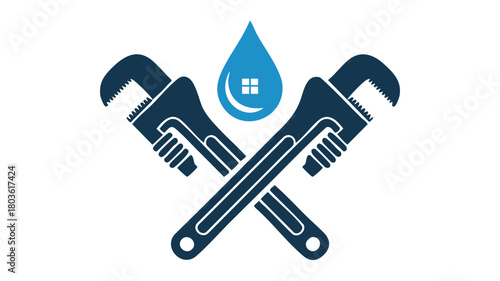 Plumbing service home repair logo