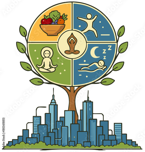 균형잡힌 생활을 하는 현대인