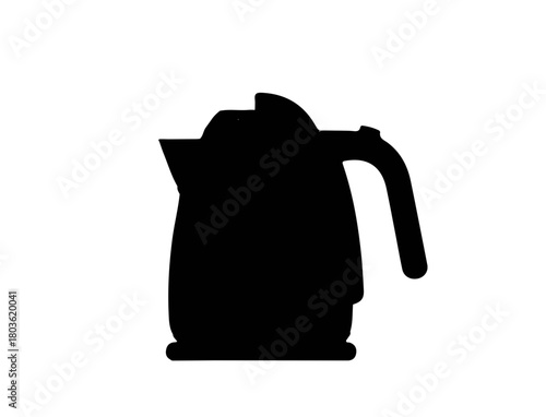 Black tea kettle isolated on transparent background.