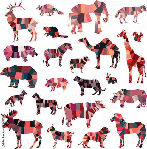 Polygonal Big Animals Set