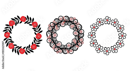 Create elegant floral designs with these decorative circle frames
