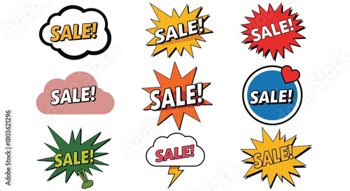 Exciting colorful sale signs, grab attention and boost your promotions