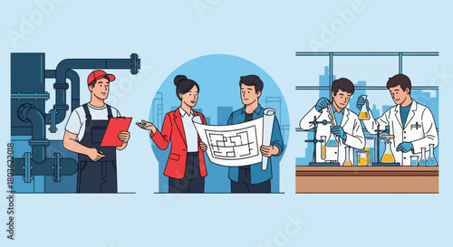 Petroleum engineer diploma concept. Architectural engineering. Biomedical engineering