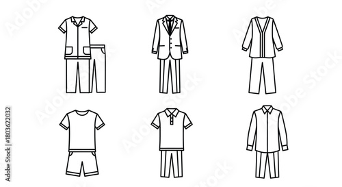 Outlined clothing collection showcases modern style and versatility