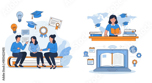 E-learning concept. Online education. E-learning technology .