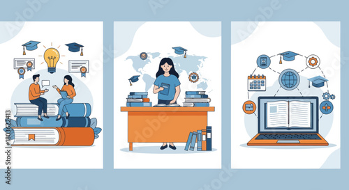 E-learning concept. Online education. E-learning technology .