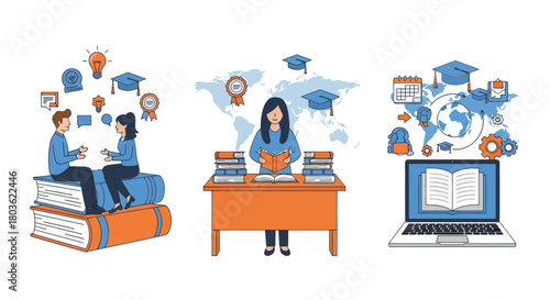 E-learning concept. Online education. E-learning technology .