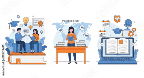 E-learning concept. Online education. E-learning technology .