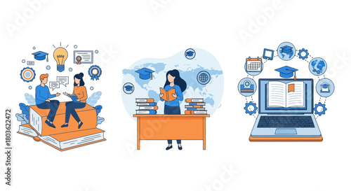 E-learning concept. Online education. E-learning technology .