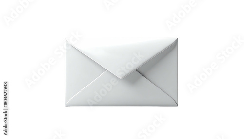 Single, blank, white envelope centered on a black background