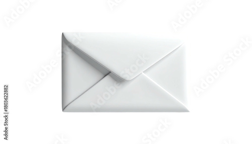 White, closed envelope with soft shadows on a black background