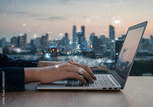 business man working on laptop