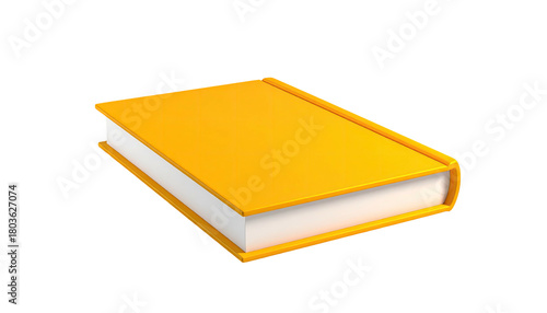 Glossy, bright yellow book isolated on black