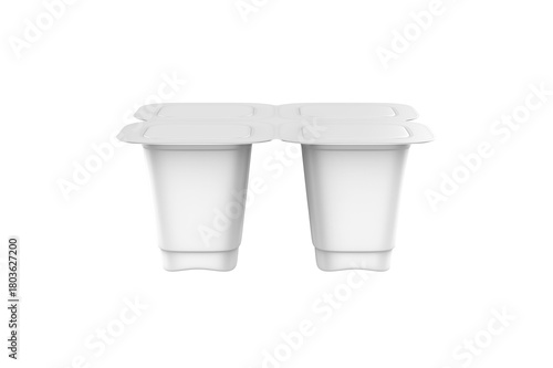 Blank Packaging Containers for Yogurt, Ice Cream or Dessert. 3d Illustration