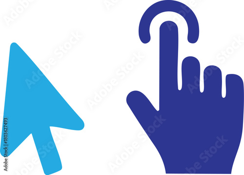 Computer mouse click cursor and hand pointer icons on Adobe Stock, covering various design styles, use cases, and applications for web design,